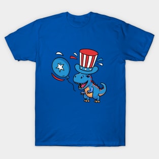 USA T-Rex Dinosaur USA Flag 4th of July Toddler Infant Kids T-Shirt